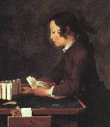 jean-Baptiste-Simeon Chardin The House of Cards oil on canvas
